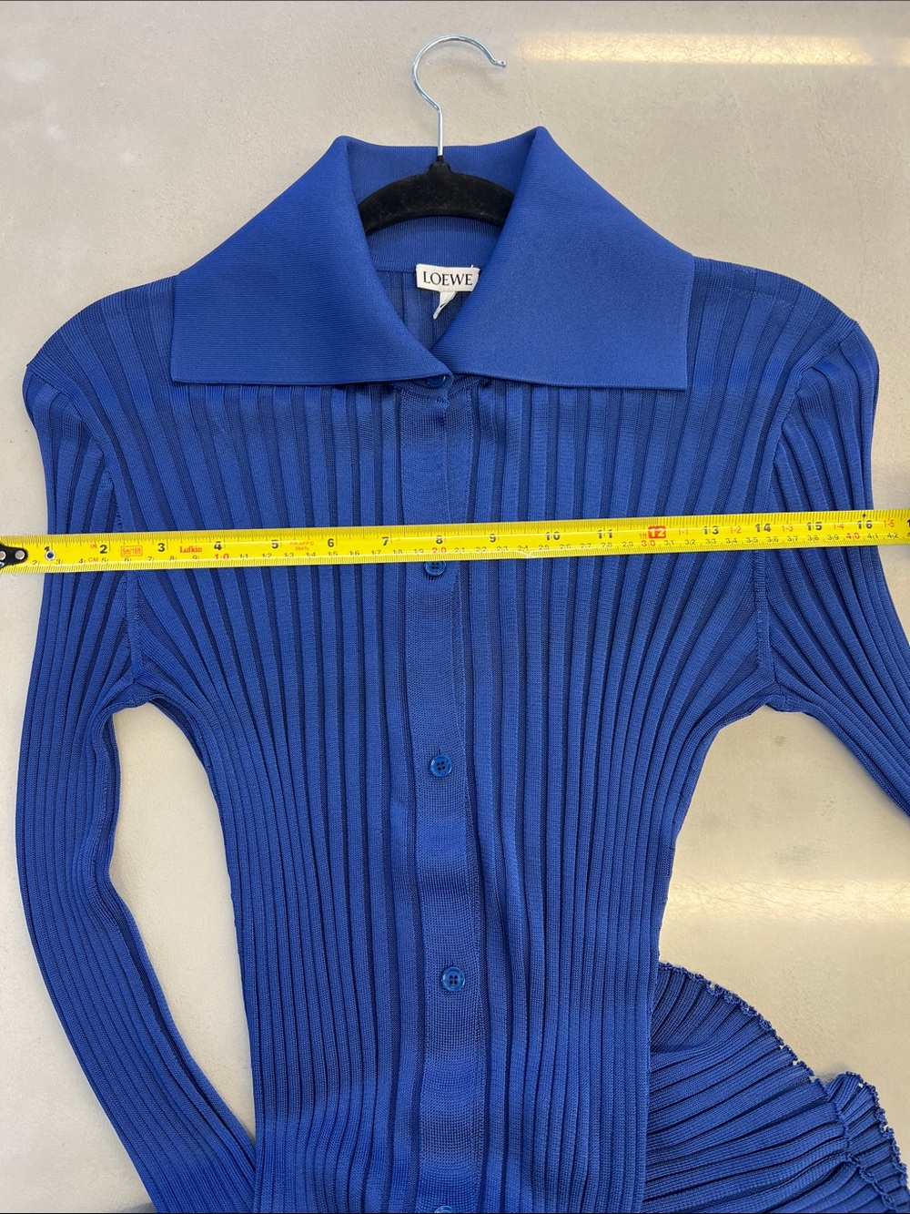 Loewe Cobalt Blue Ribbed Long-Sleeve Maxi Dress - Picture 6 of 7